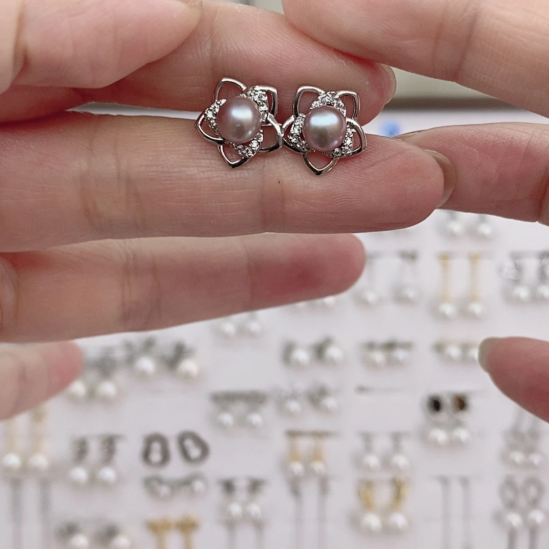 耳饰合金淡水珍珠