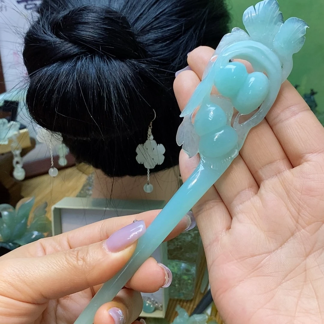 蛇纹石玉发簪未镶嵌