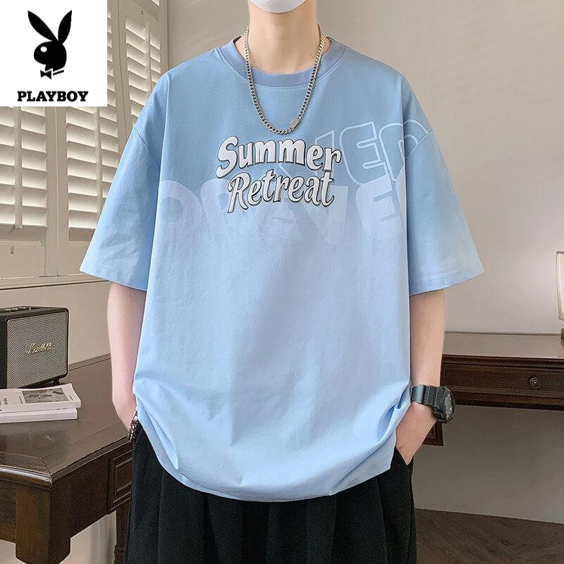 花花公子夏季爆款青少年男生学生休闲帅气潮流T恤品质短袖时