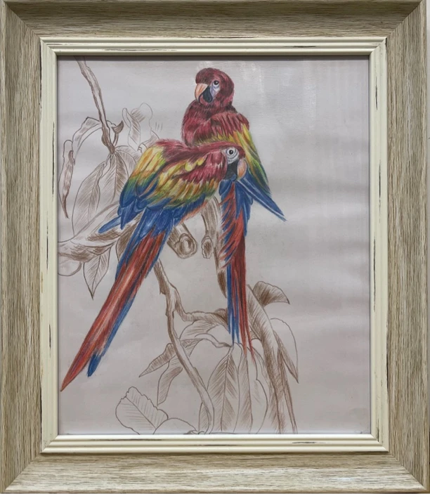 欧式花鸟美式动物鹦鹉装饰画适合客厅书房走廊沙发背景壁画