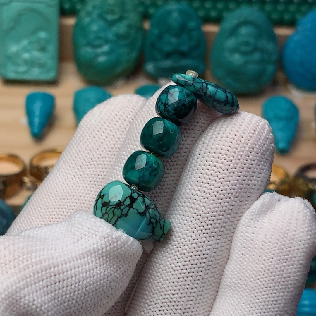 未镶嵌绿松石珠宝奇石8mm