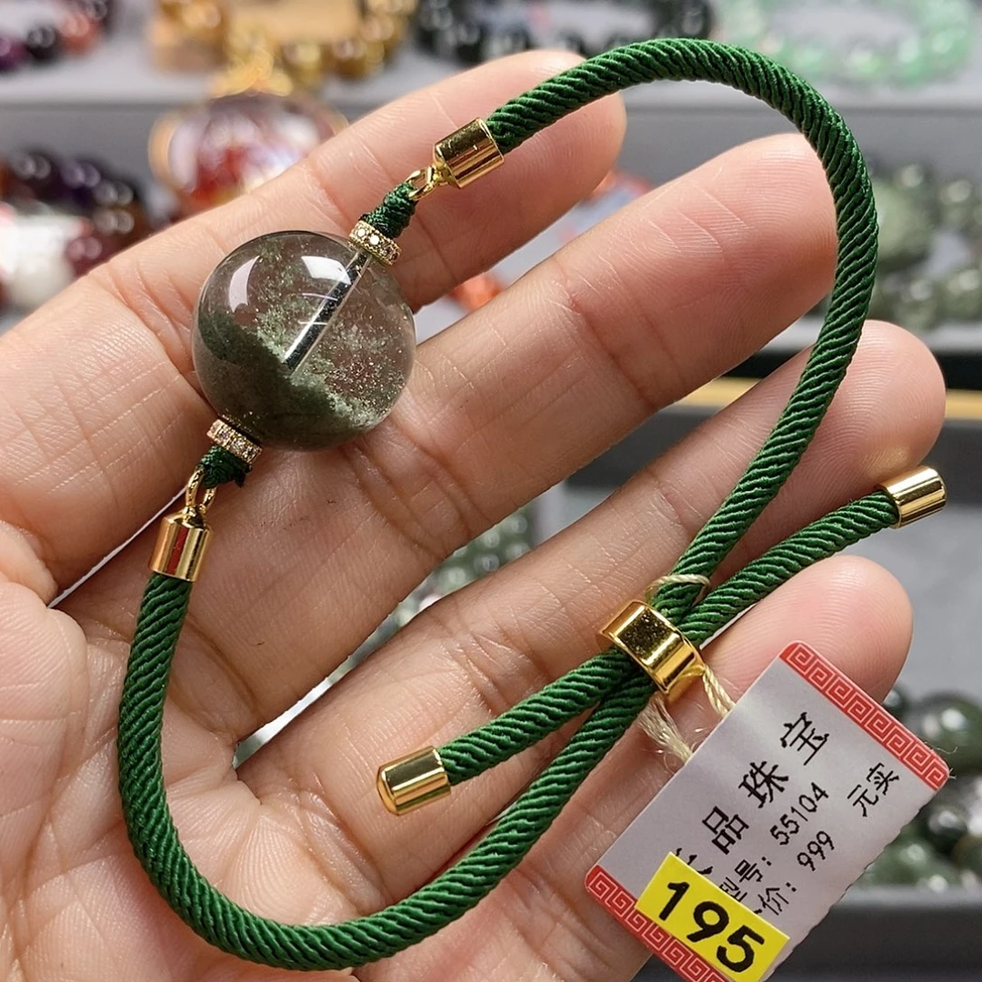 水晶手绳未镶嵌绿幽灵手链55104