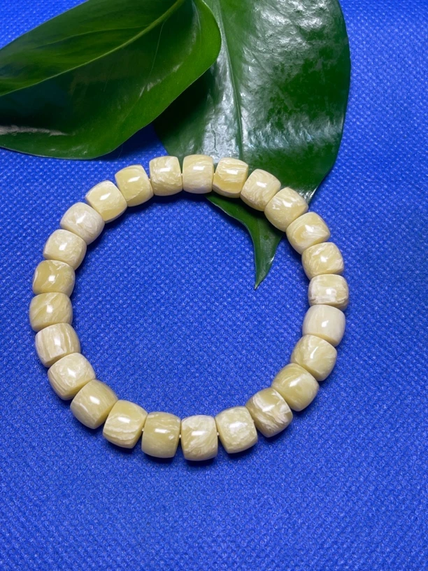 【金瑞阁】北极牛角0.9直切手串千层雪瓷白妖花