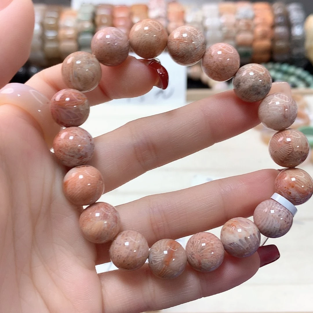 硅化珊瑚（珊瑚玉）手链未镶嵌白**夜282