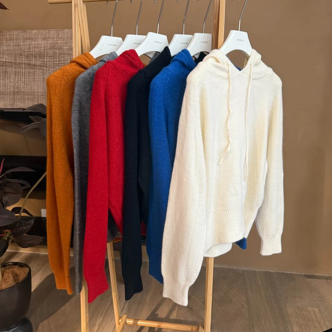 【大头韦韦】冬季加厚显瘦休闲连帽针织毛衣785205