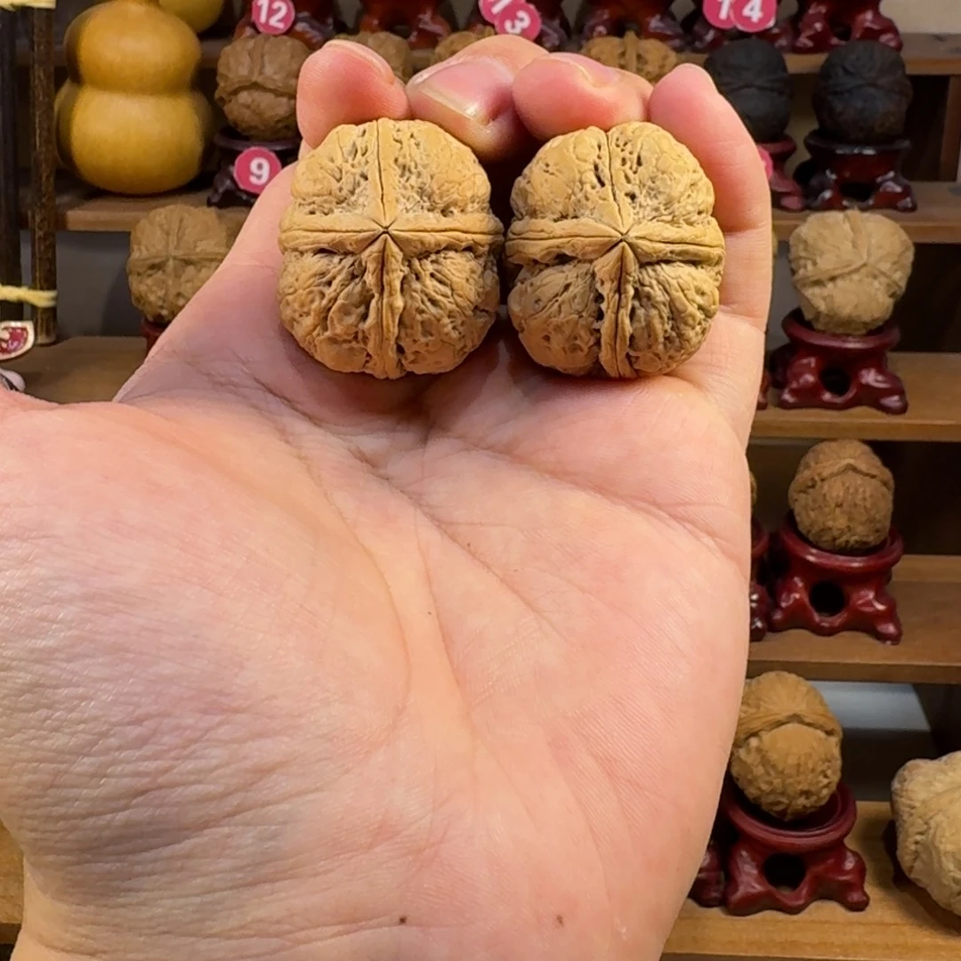 核桃铁核桃把件粗筋炸四