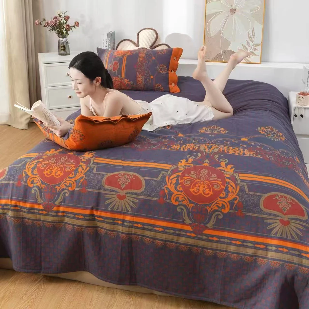 【万家灯火-双人被】2.0*2.3全棉双层纱澳洲羊绒蛋白（带包装）