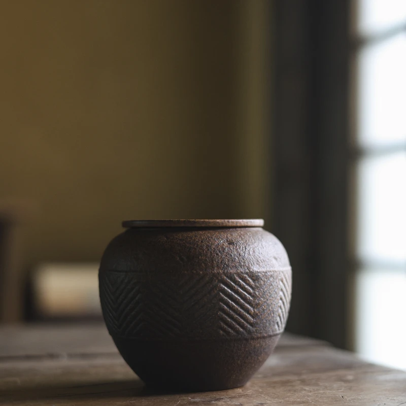 【慕白茶集】酱釉米字建水茶道配件（Q0844）