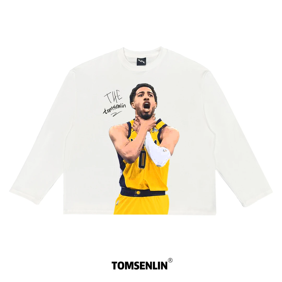 tomsenlin泰里斯·哈利伯顿25年东决G1绝杀庆祝动作康丽印花短袖