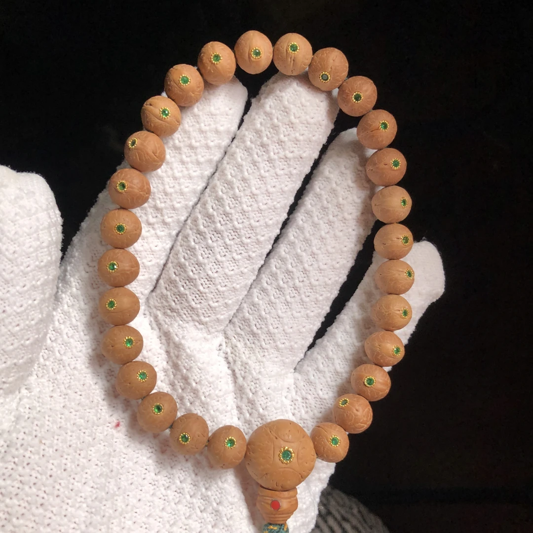 10.5mm➕实心籽镶嵌绿水晶尼泊尔凤眼菩提手串（23赠4）