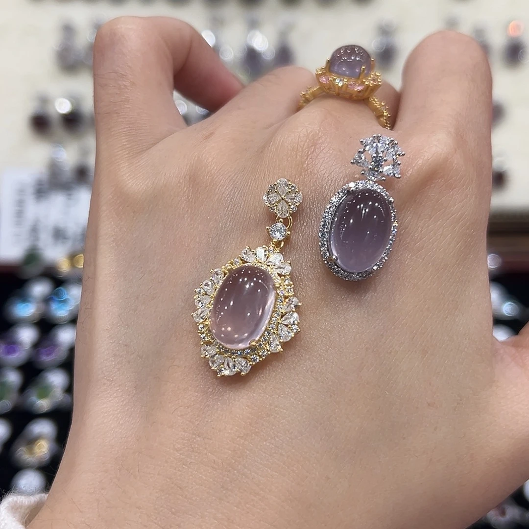 小****银S925镶嵌萤石戒指金托不保色