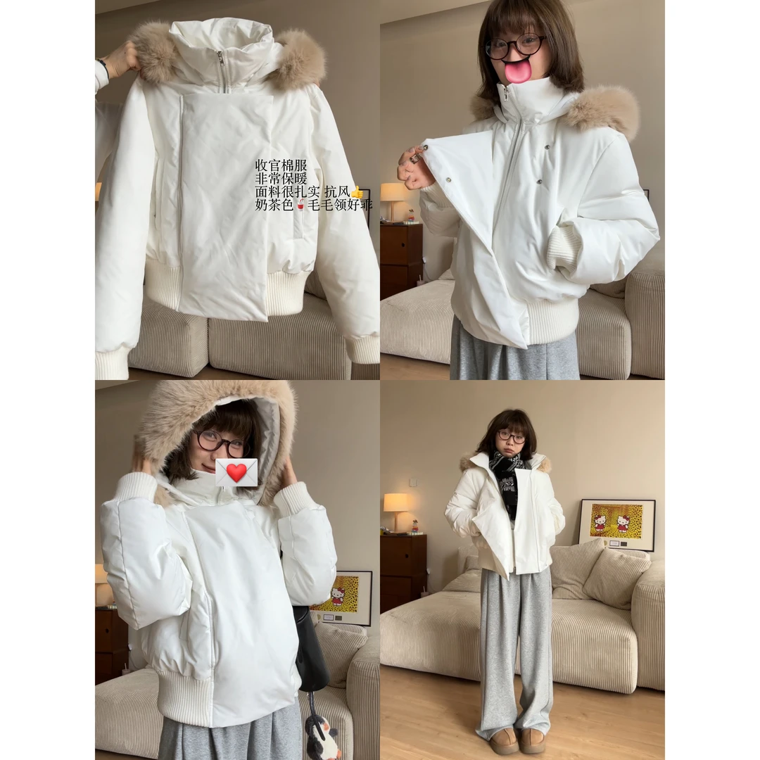 Our2【重磅压轴棉服】秋冬百搭连帽毛毛领棉服【B7543】