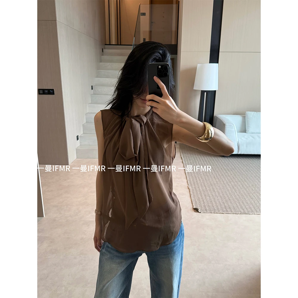 IFMR宽松型衬衫休闲韩版外搭洋气简约夏季小众设计感气质不规则F