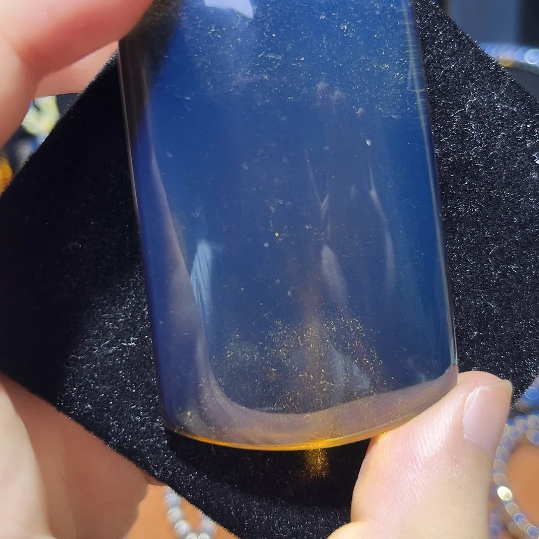 蓝珀未镶嵌珠宝奇石461无事牌