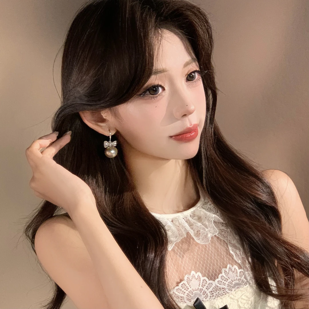 FULL GIRLISH耳环00559蝴蝶结珠珠耳钉耳饰