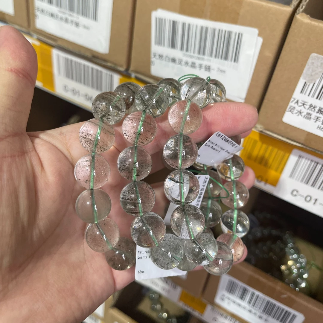 【绿幽灵】天然千层绿幽灵手链多样性发一