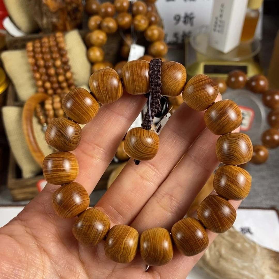 柏木（崖柏）手串/手链淡**心北太行高崖黑油骨料13/14