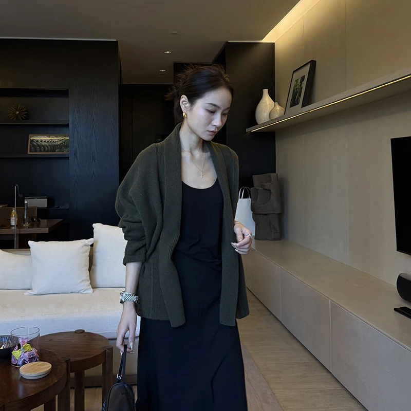 KEEP KAPU靠谱【温婉东方美】新款荃羊毛围巾领显贵针织开衫KP24515