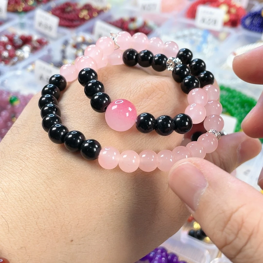 檀香木手串银S925镀金镶嵌