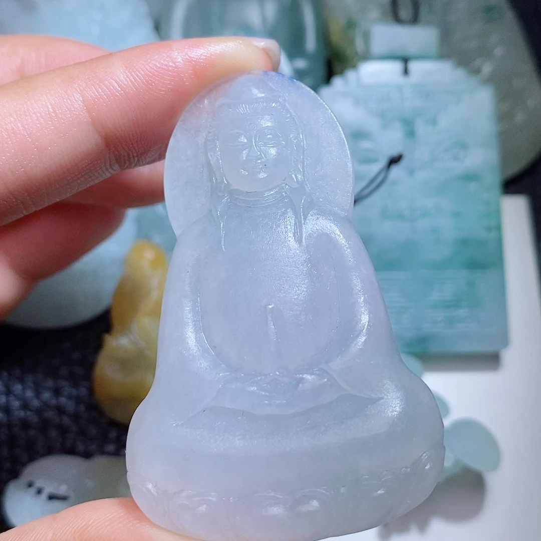 未镶嵌定制翡翠毛货付款后确认抛光