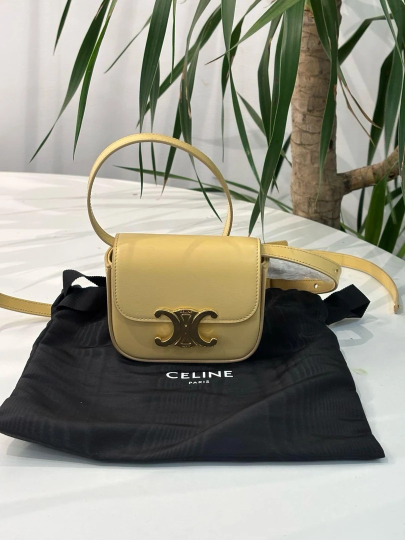 95新 Celine/思琳 小鸡黄mini凯旋门斜挎包51938463