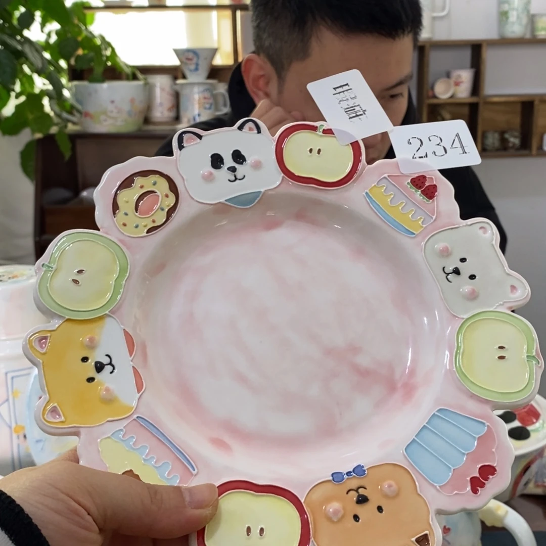 瓷片景德镇釉下彩手绘