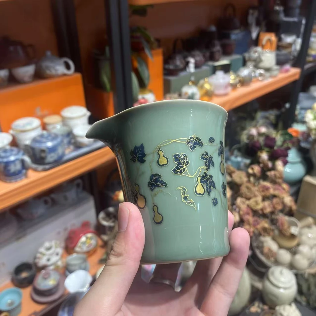 玲珑 梅子青（葫芦）公道杯-6449