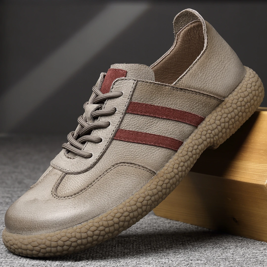 888-2渡诺班尼男鞋软底头层牛皮牛筋软底宽脚复古运动鞋男休闲鞋