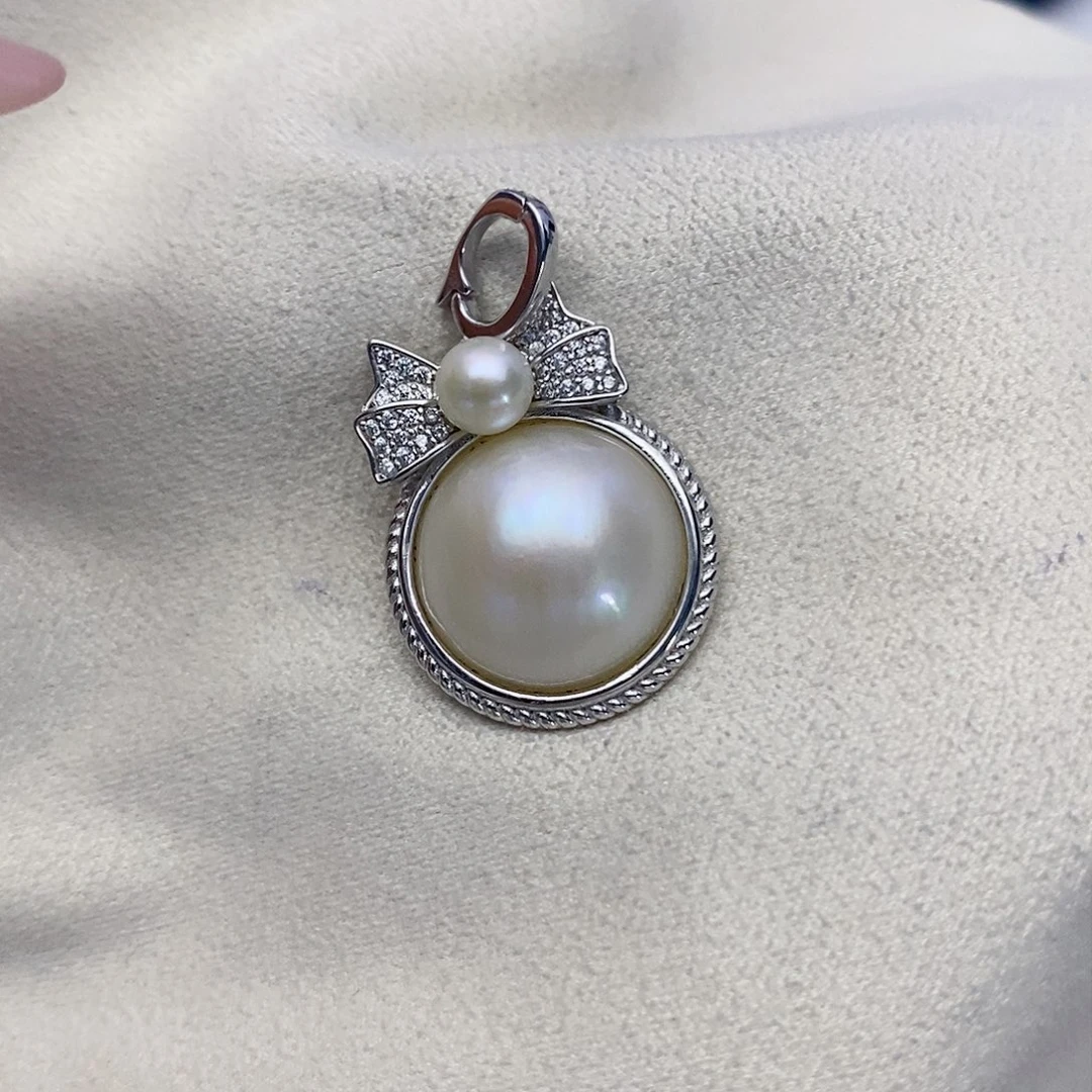 【闪购商品】拼合珍珠（马贝珠）颈饰银S925镶嵌68