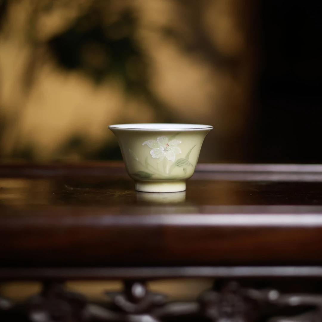 【见珊】雲由-宣纸黄百合花杯（雲由S0348）