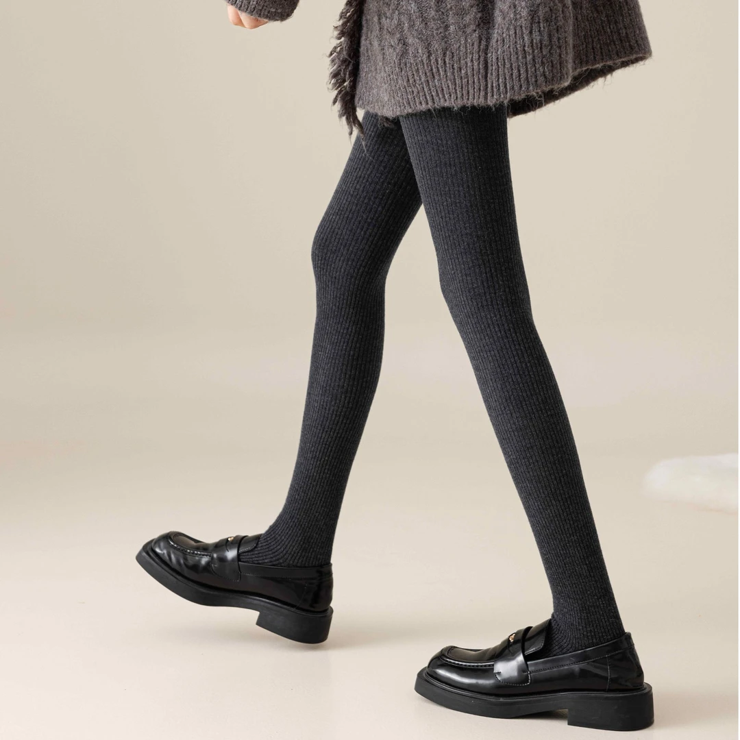 【羊毛打底裤】秋冬百搭黑色坑条显瘦ins外穿羊毛打底裤秋季裤袜