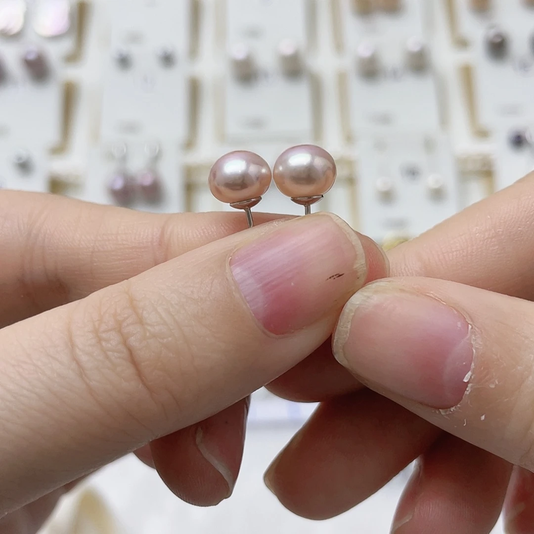 小****耳饰银S925镶嵌淡水珍珠