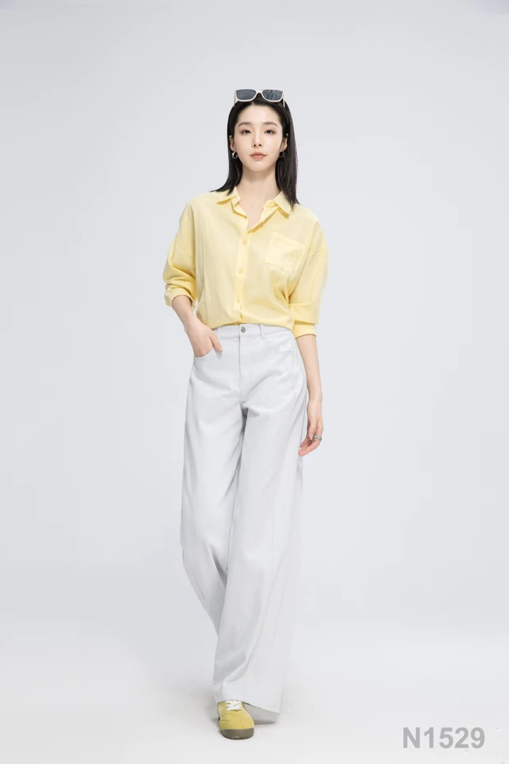 依仙圣姿Y51N1529牛仔女裤2025春季显高显瘦弹力时尚正品长款筒裤