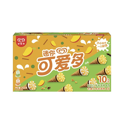 可爱多 迷你可爱多甜筒芒果口味冰淇淋*5酸奶口味冰淇淋*5 200g(10支装)/盒雪糕同城配