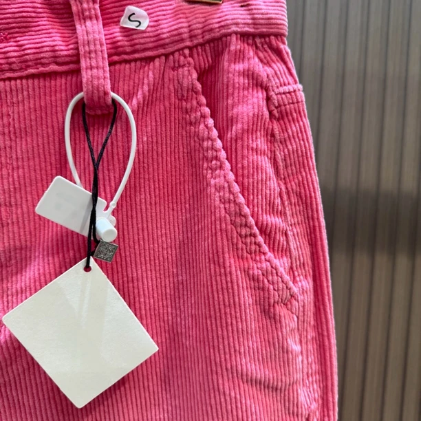 2261 玫红色灯芯绒长裤