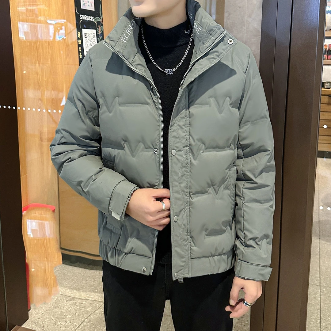 男士白鸭绒羽绒服冬季新款轻便保暖短款立领修身免洗羽绒服外套08