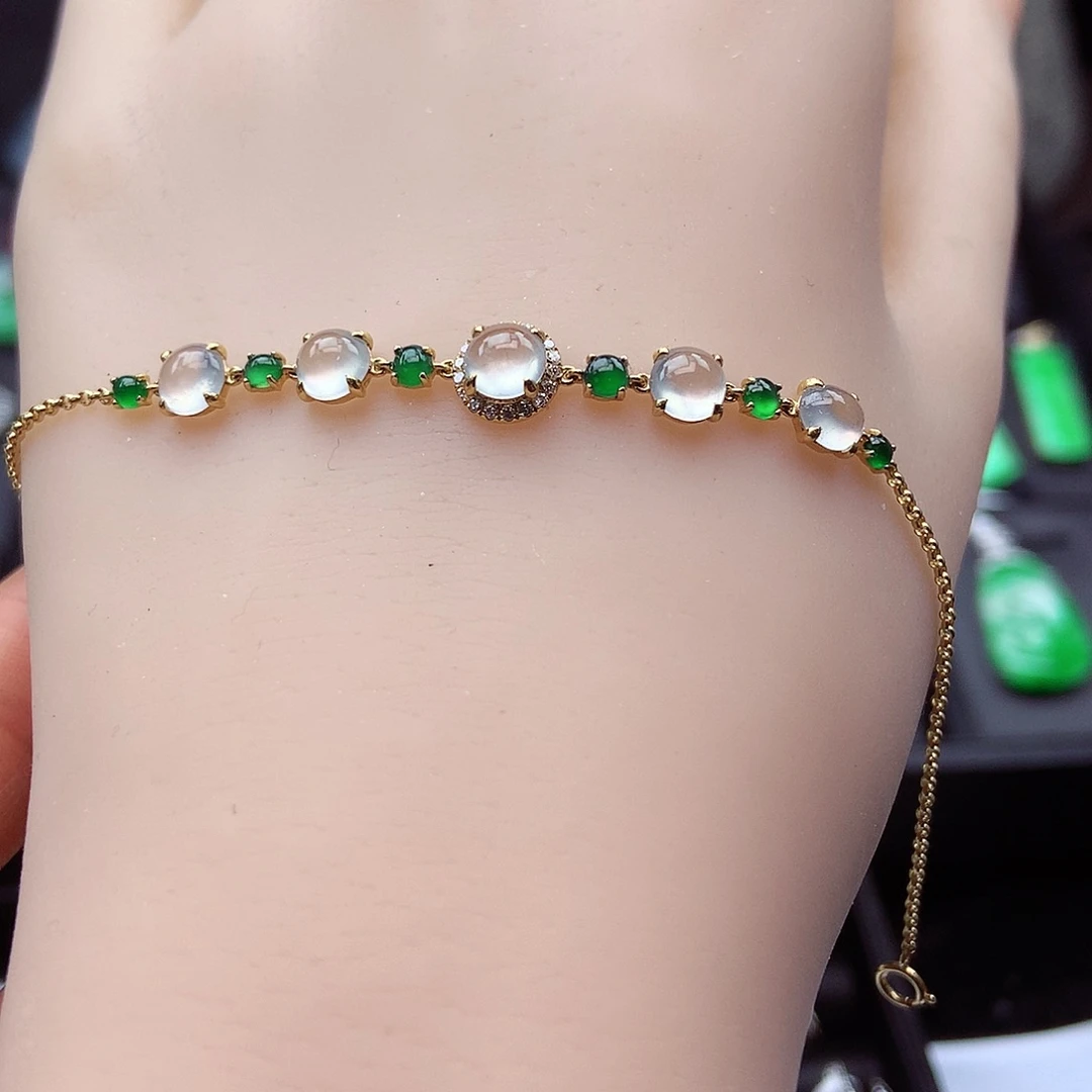 翡翠颈饰18K金镶嵌上新