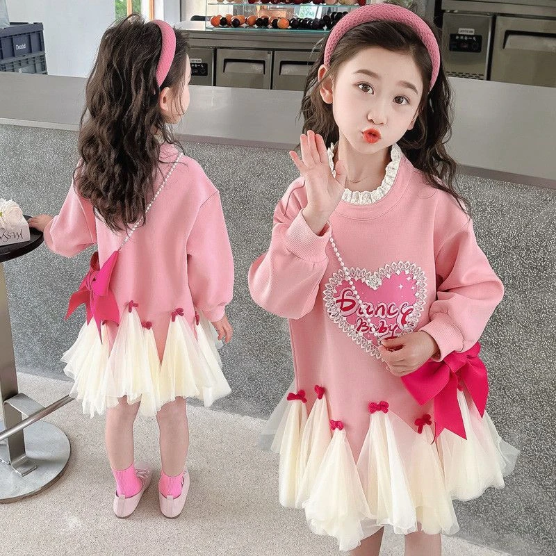 女童春秋款连衣裙新款中大童女孩时髦洋气公主裙儿童韩系春装裙子