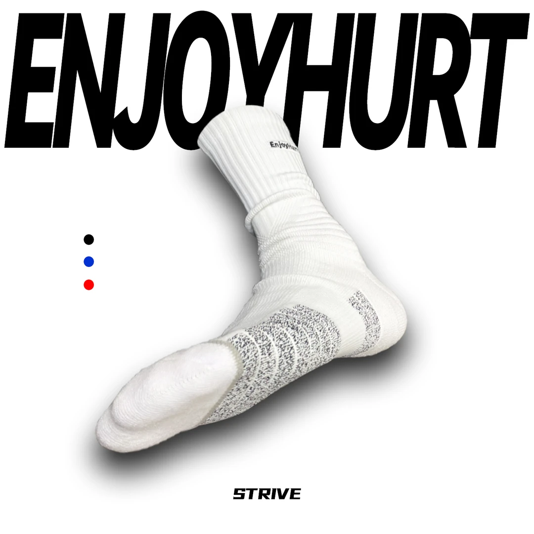 EnjoyHurt斗争篮球袜专业实战高筒篮球袜防滑纱毛巾底球员篮球袜