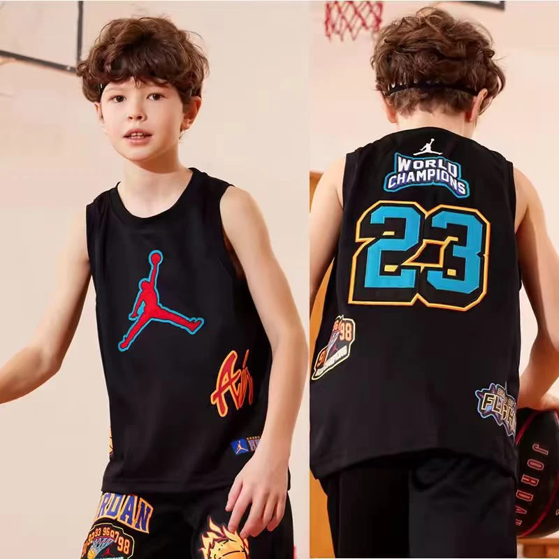 AIR JORDAN男童篮球服夏季运动男童透气速干背心C644