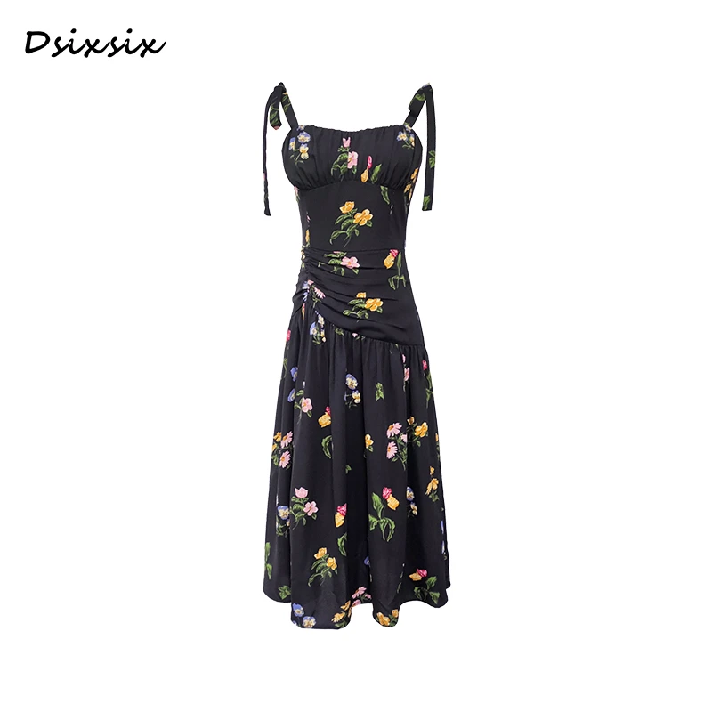 依漾自制-【远山如黛】新款显瘦收腰设计感连衣裙-36632Q