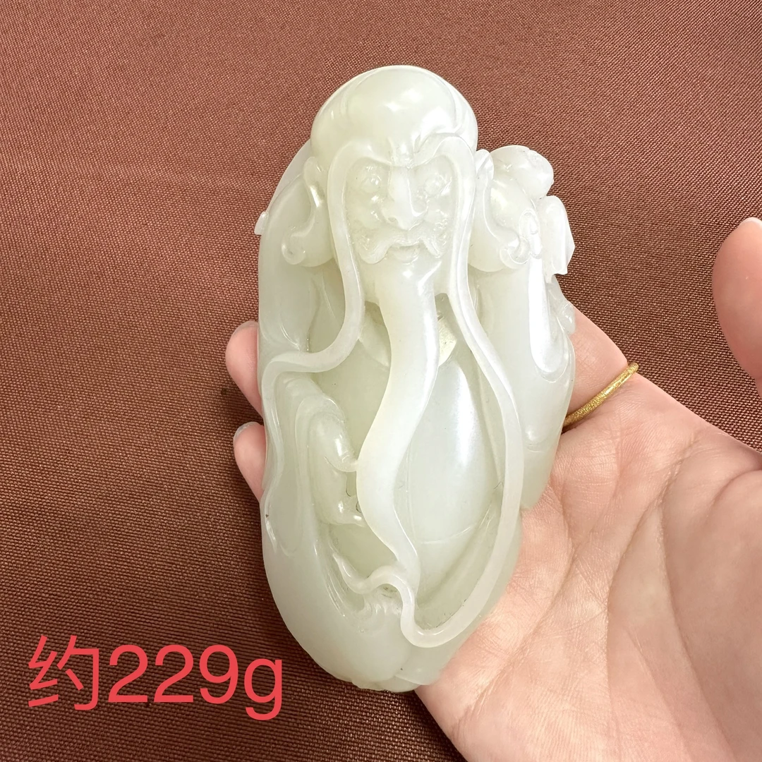 新疆和田玉手把件福禄寿重229g-P