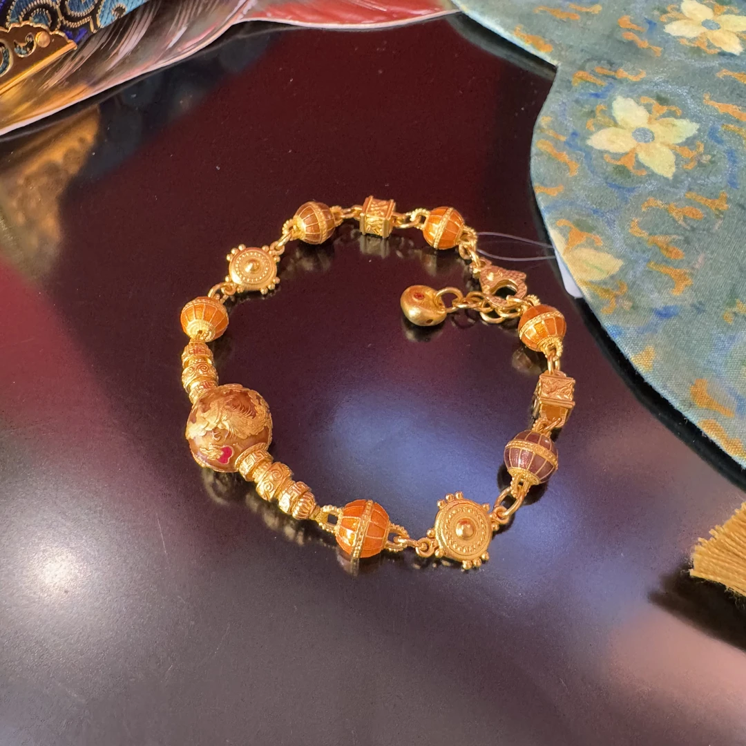 岳福珠宝足金凤珠手链