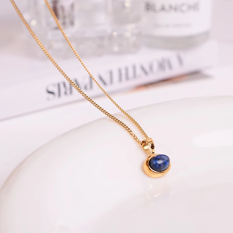 钛钢项链 气质小众椭圆形项链女高级轻奢锁骨链颈链不褪色配饰品