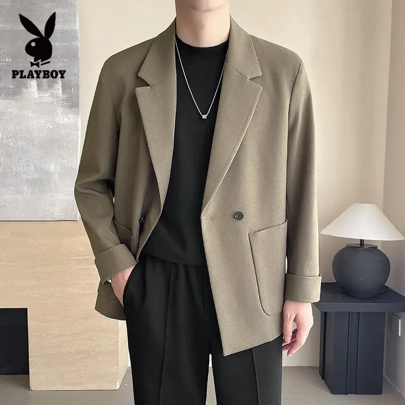 花花公子轻熟风男士西服2025秋季新款韩版痞帅潮西装休闲外套男装