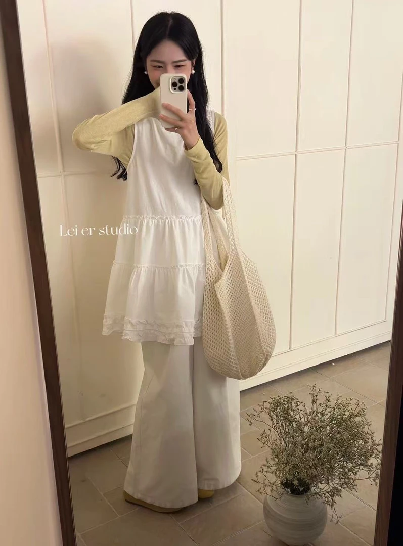 9027新品白色背心蛋糕裙