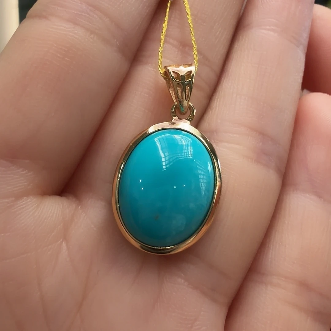 绿松石银S925镶嵌颈饰