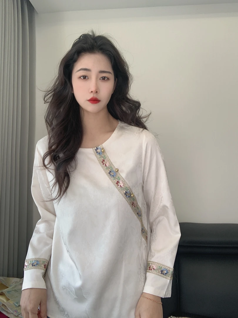 九月    皎月    新款中式盘扣显瘦上衣新中式