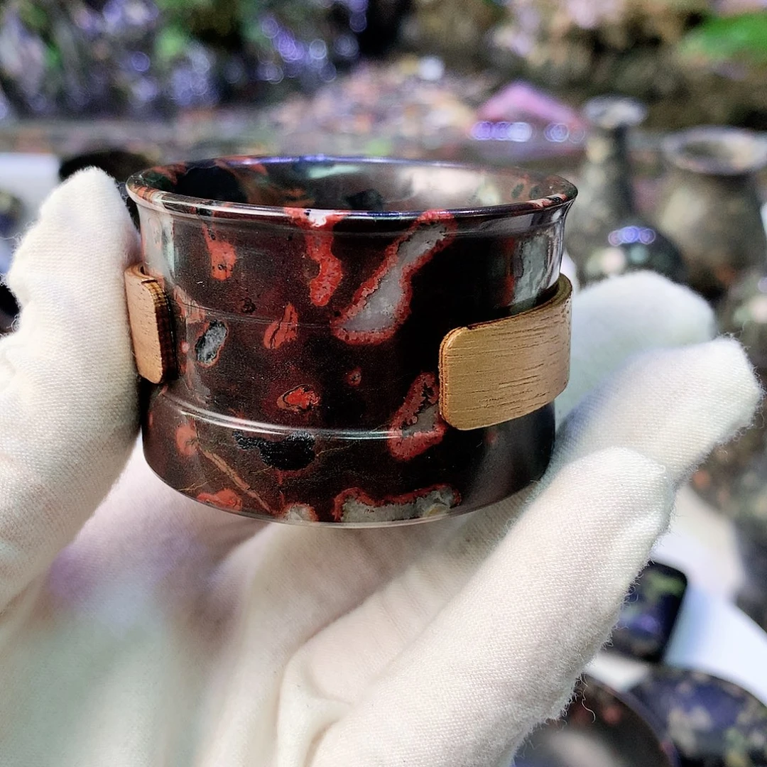 天然玉石梅花玉 又叫长寿玉