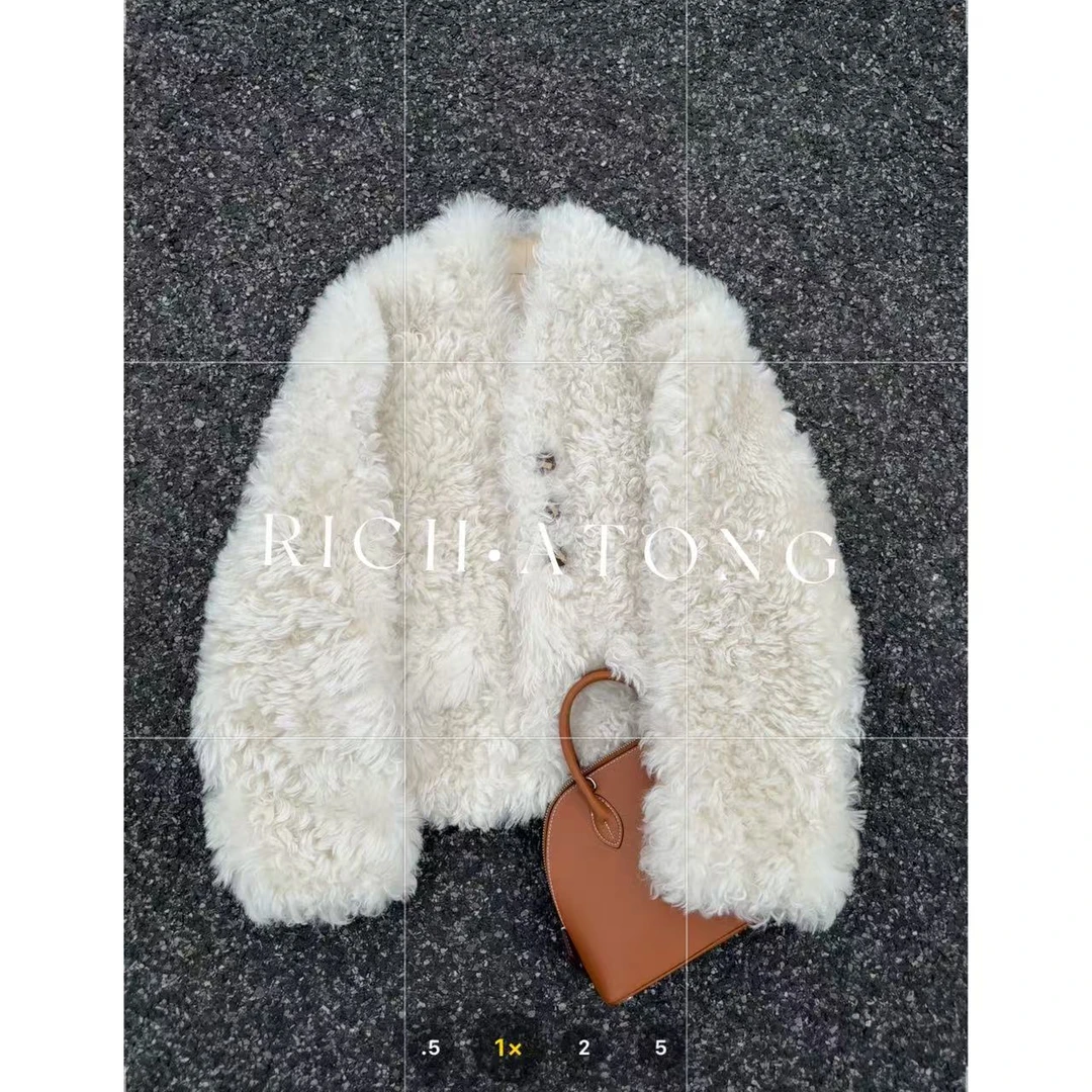 RICH ATONG.【V领托卡】Fur oka%显瘦减龄皮毛托斯卡纳1104-08